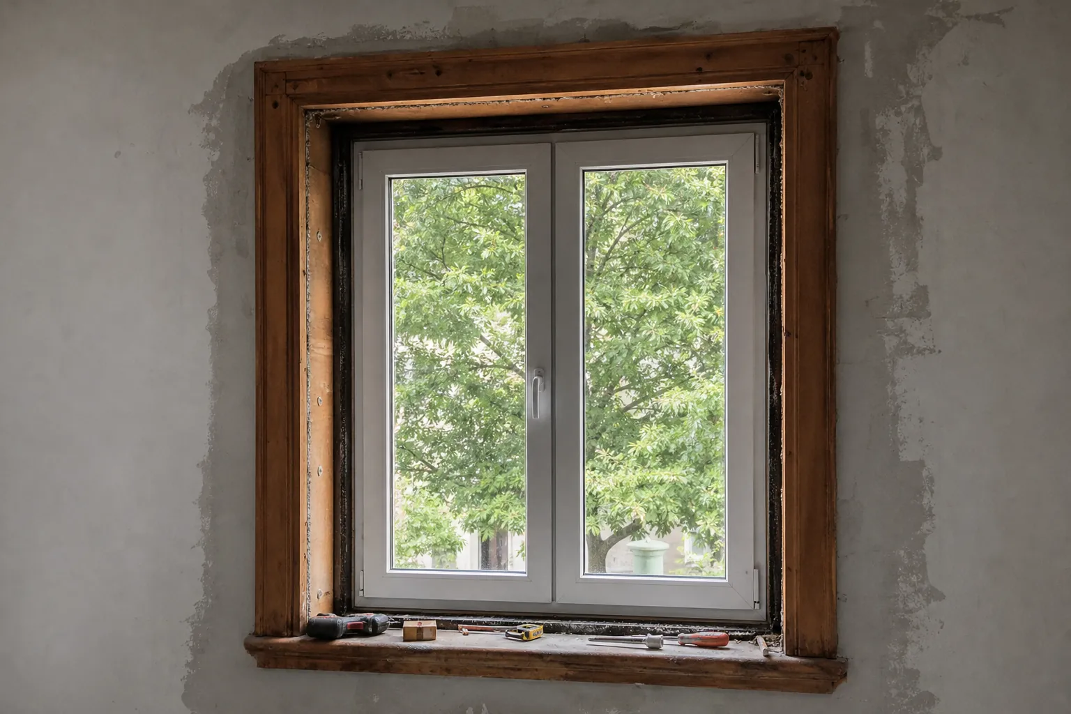 Fenêtre neuve posée en rénovation sur l’ancien dormant